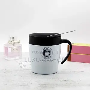 Stainless Still Coffee Mug With Spoon