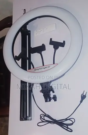 18'' Bicolor Ring Light With 3 Phone Holder 2.6m Stand