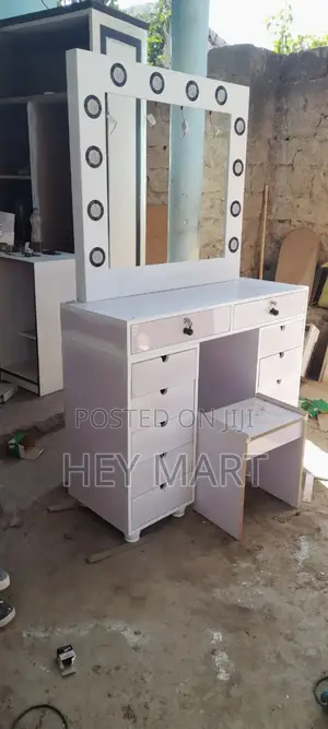 White Dressing Mirror Vanity With Led Lights
