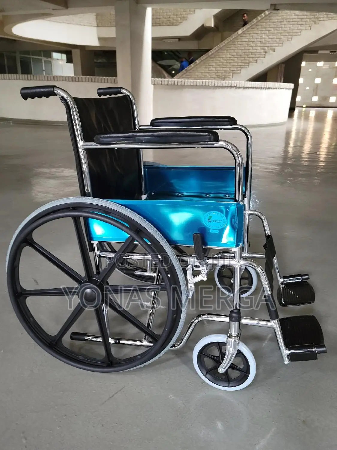 Folding Wheelchair With Fixed Arm and Footrest፪〖Wheelchair