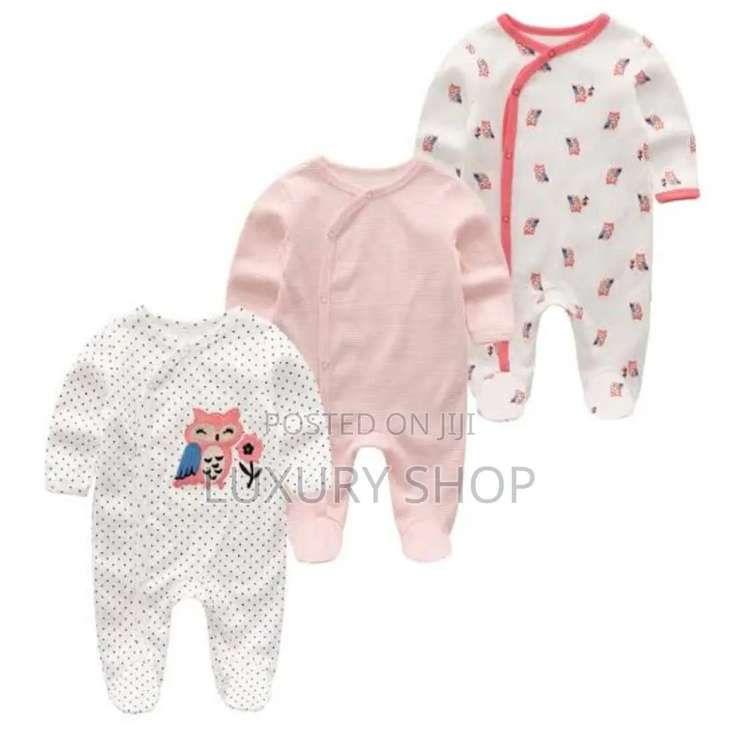 3-piece In1 Newborn Baby Foot(የዱባይ) Wrapped Jumpsuit