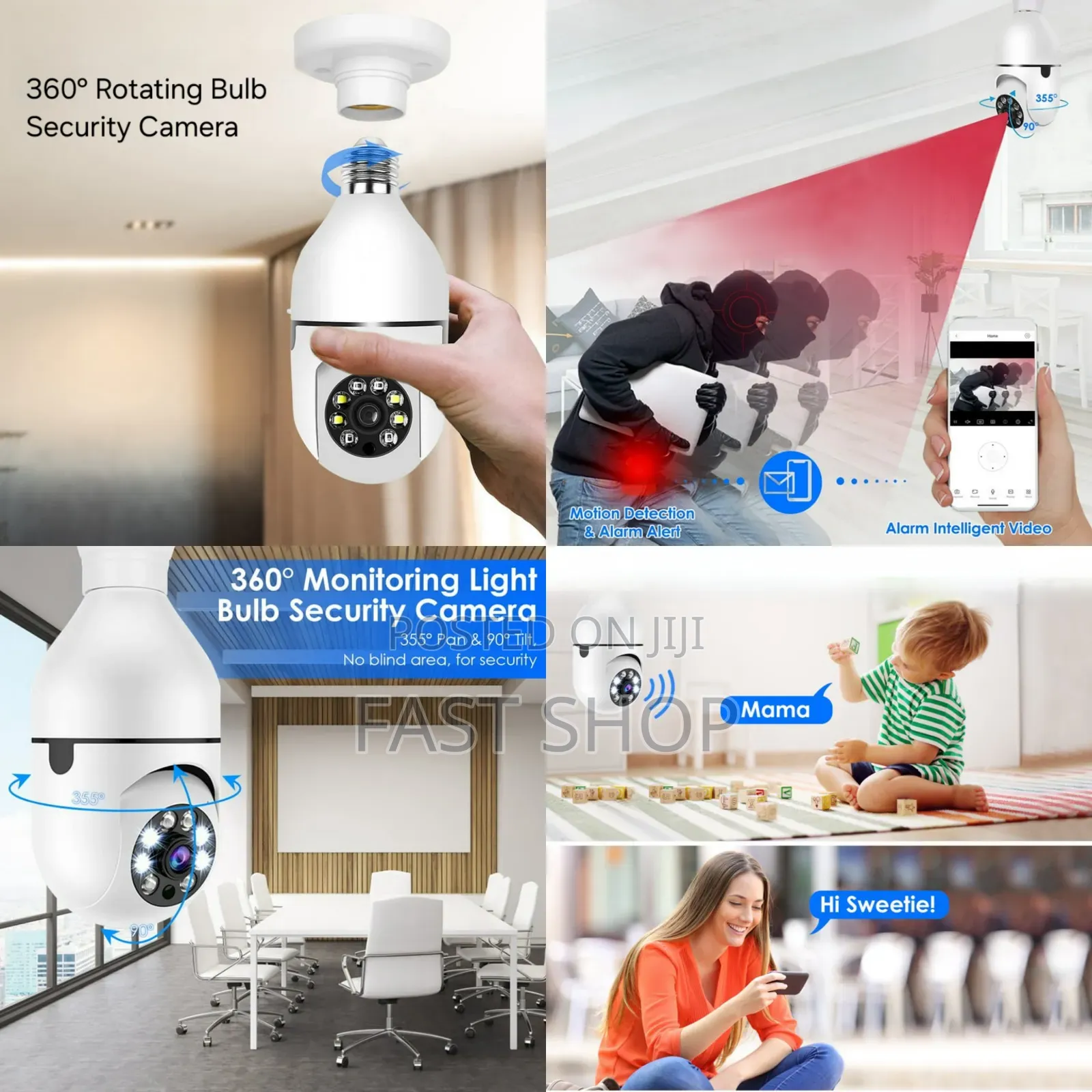 Rotating Wi-Fi Bulb Security Camera