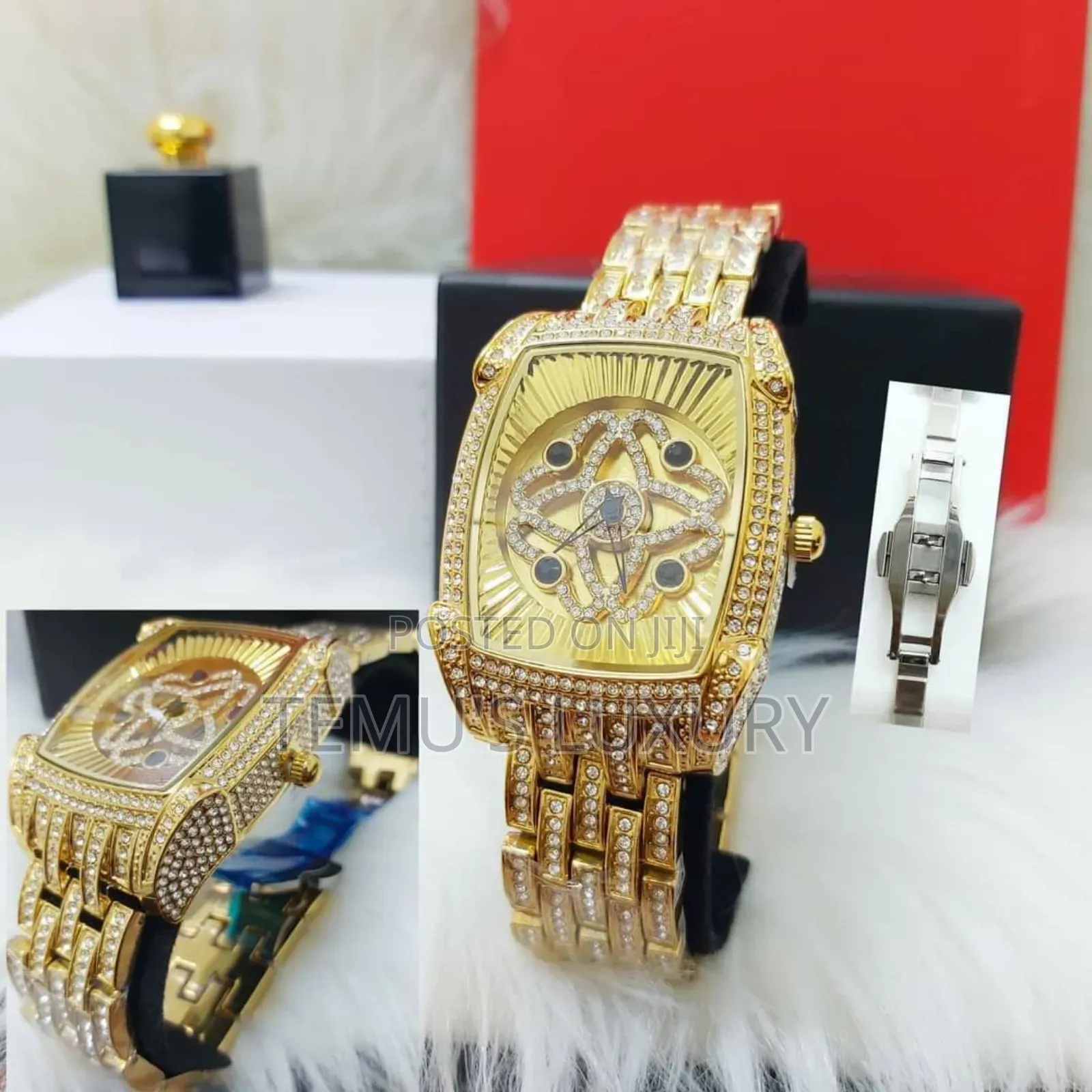 Iced Out Golden and Silver Luxury Men's Watch, Waterproof