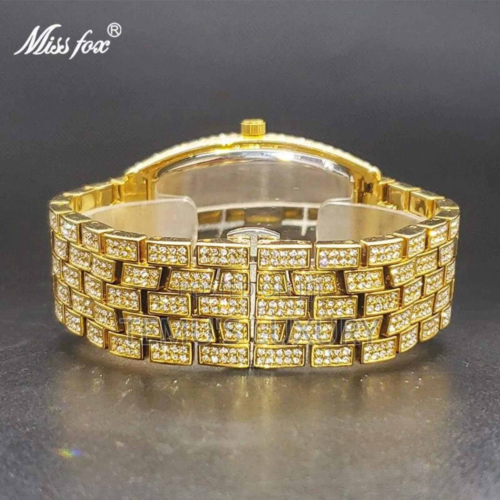 Iced Out Golden and Silver Luxury Men's Watch, Waterproof