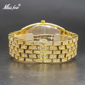 Iced Out Golden and Silver Luxury Men's Watch, Waterproof