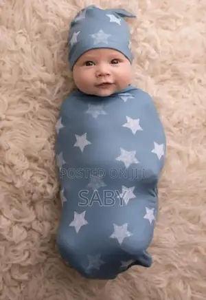 Newborn Swaddle Receiving Blanket Hat