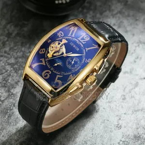 Sewor Gold Black Tourbillon Luxury Mens Wrist Watch