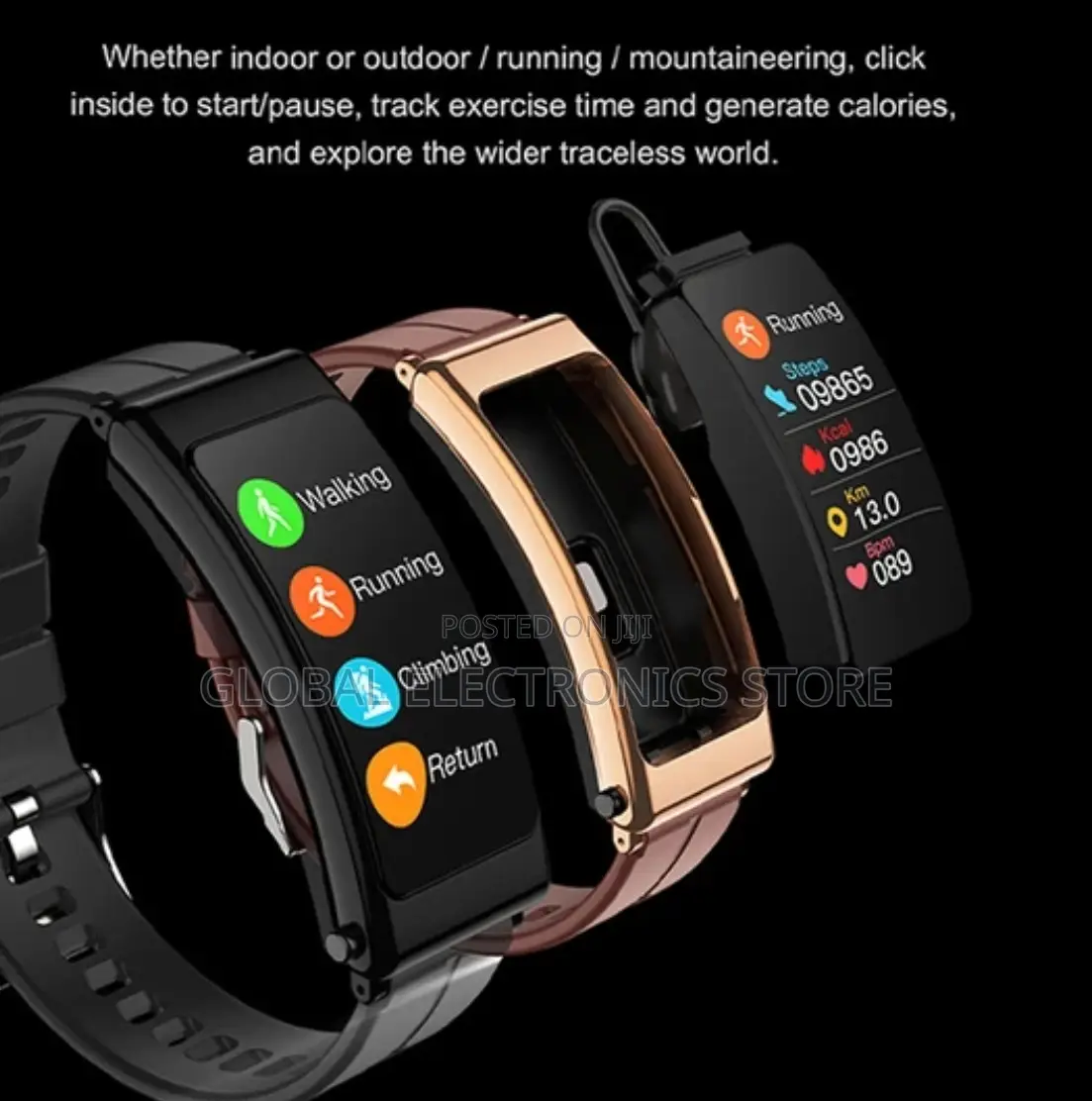 Bluetooth Headset + Smart Watch Heart Rate Fitness Tracker