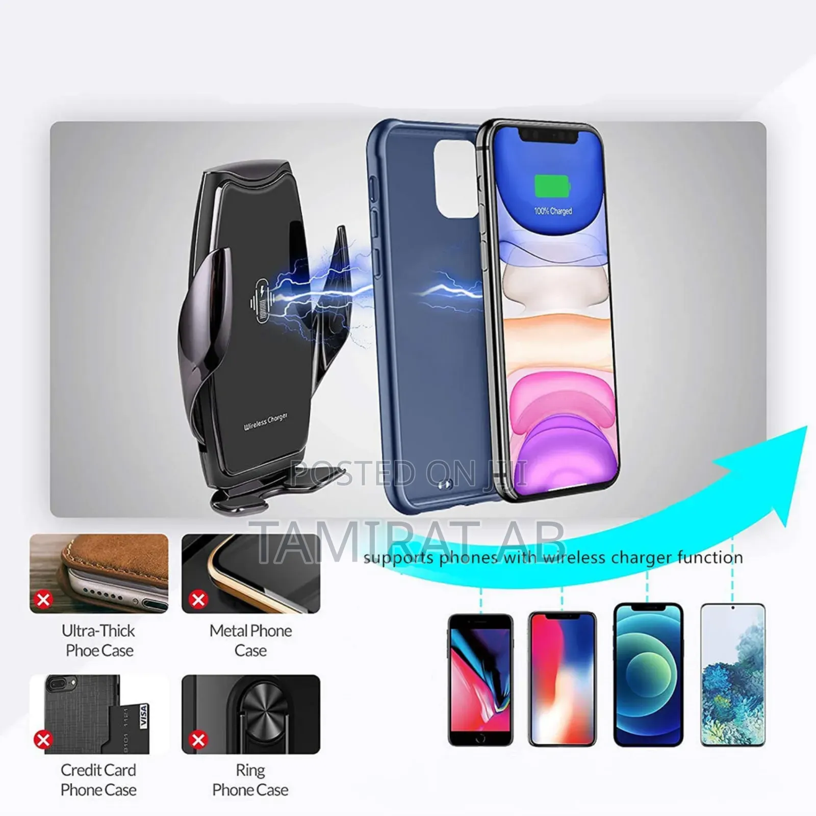 15w Fast Wireless Charging Car Phone Holder