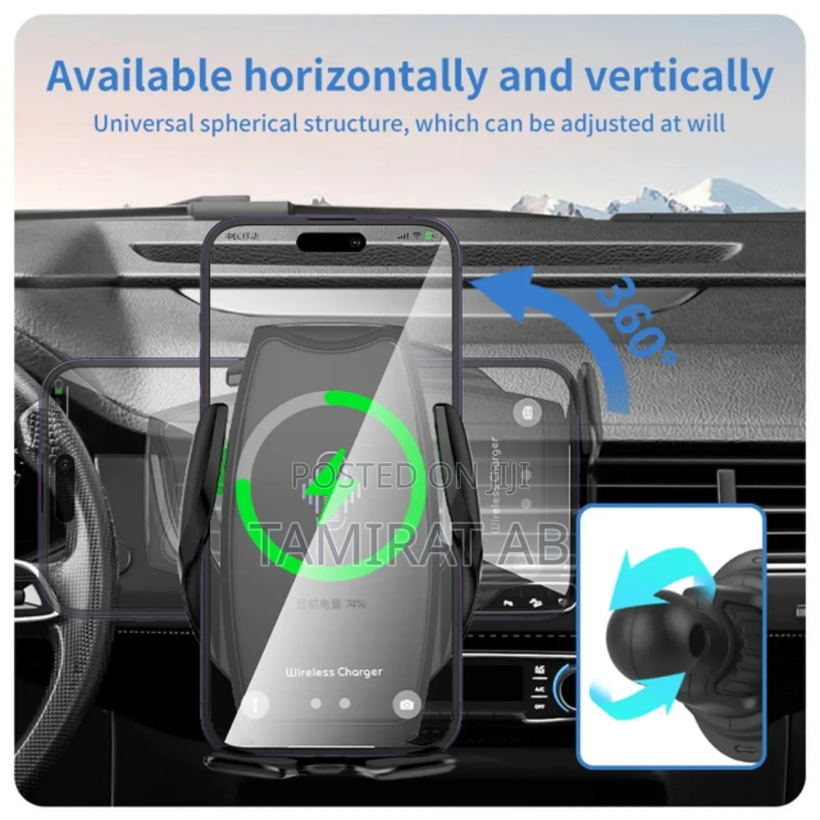15w Fast Wireless Charging Car Phone Holder