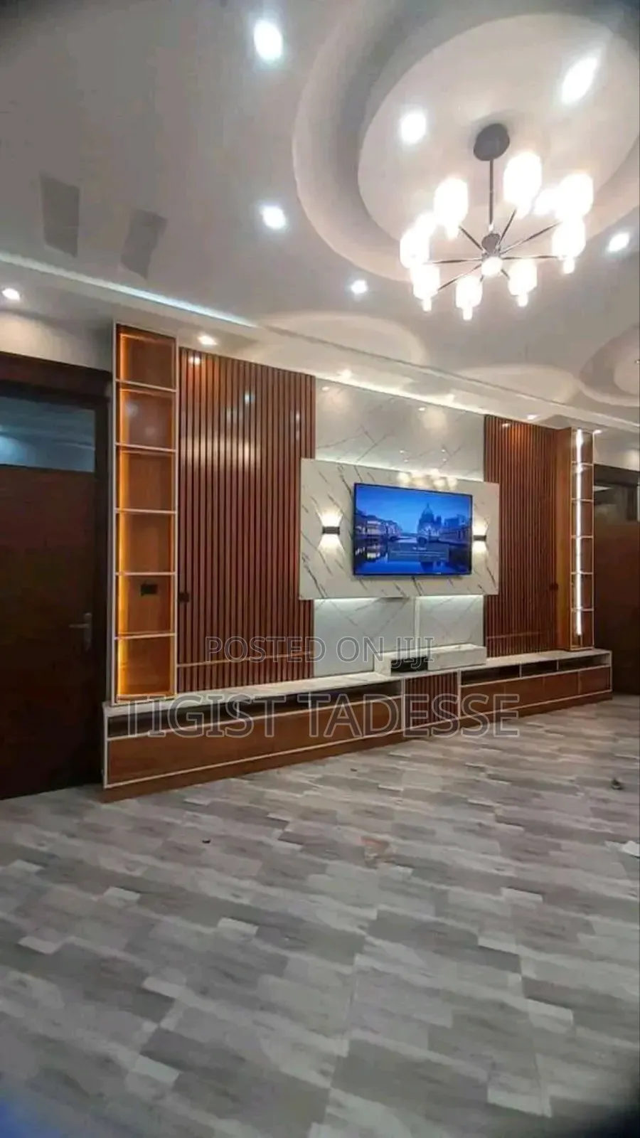 Wall Tv Stand ፅድት ብሎ የተሠራ