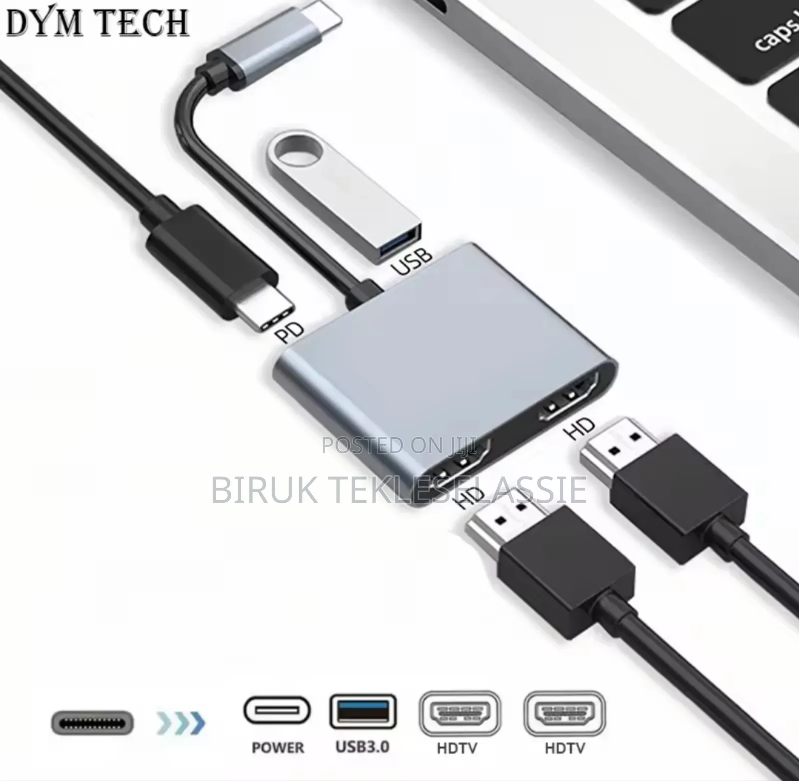 4 in 1 Usb C Hub Dual Hdmi ,Usb 3.0 Pd