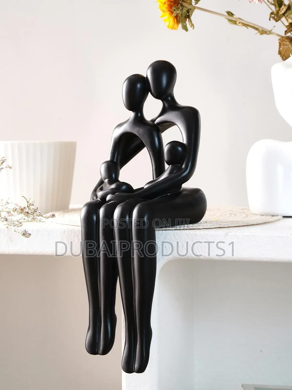 Modern Human Figure Sitting Pose Resin Ornaments Decorations