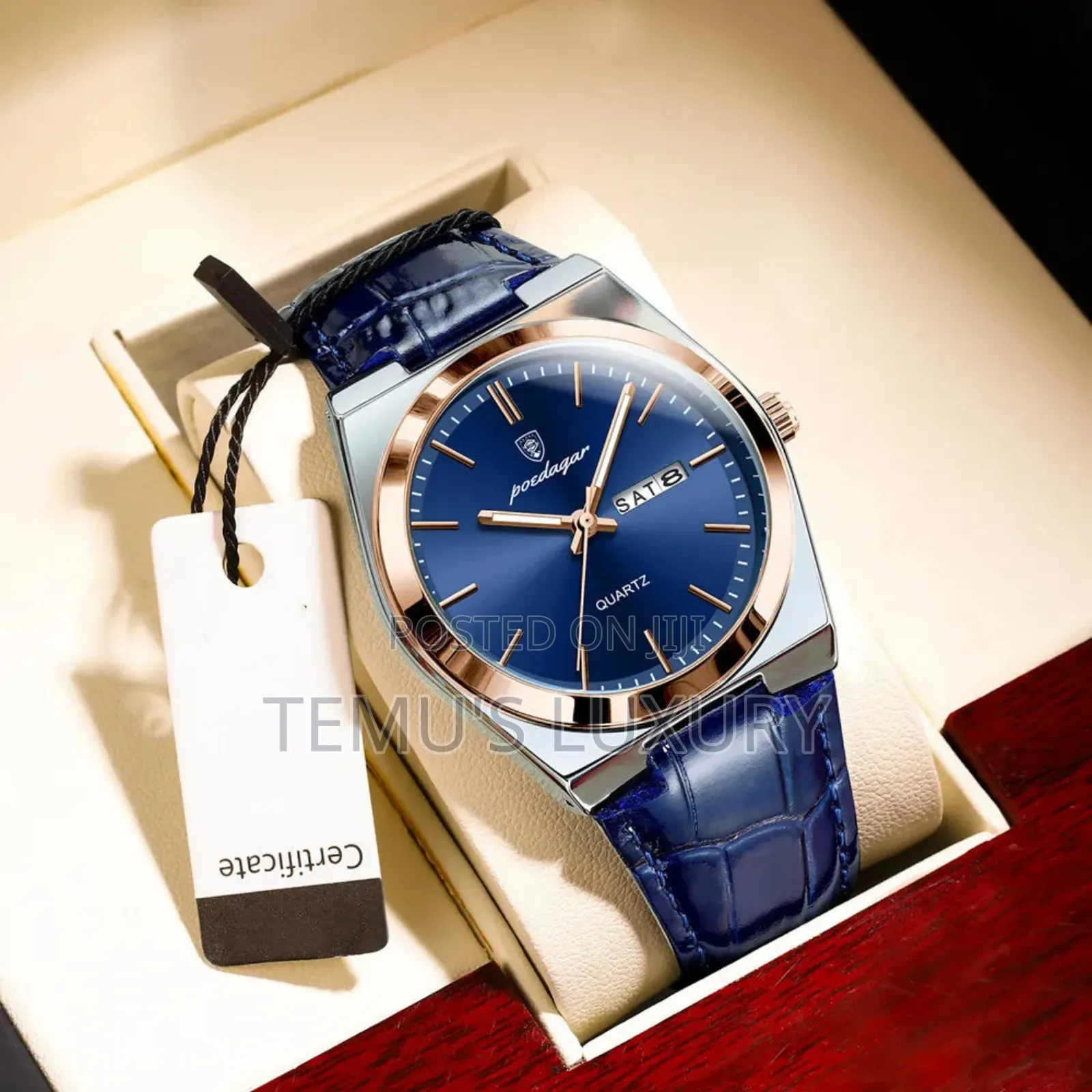 POEDAGAR Luxury Quartz Mens Wristwatch Stainless