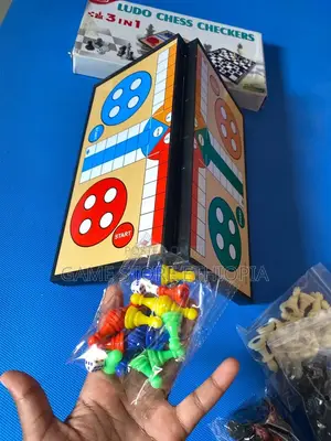 ሉዶ + ቼስ + ዳማ Ludo 3-in-1 Ludo, Checkers, and Chess,