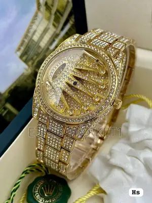 Rolex Rotating Crown Dial Diamond Look Chain