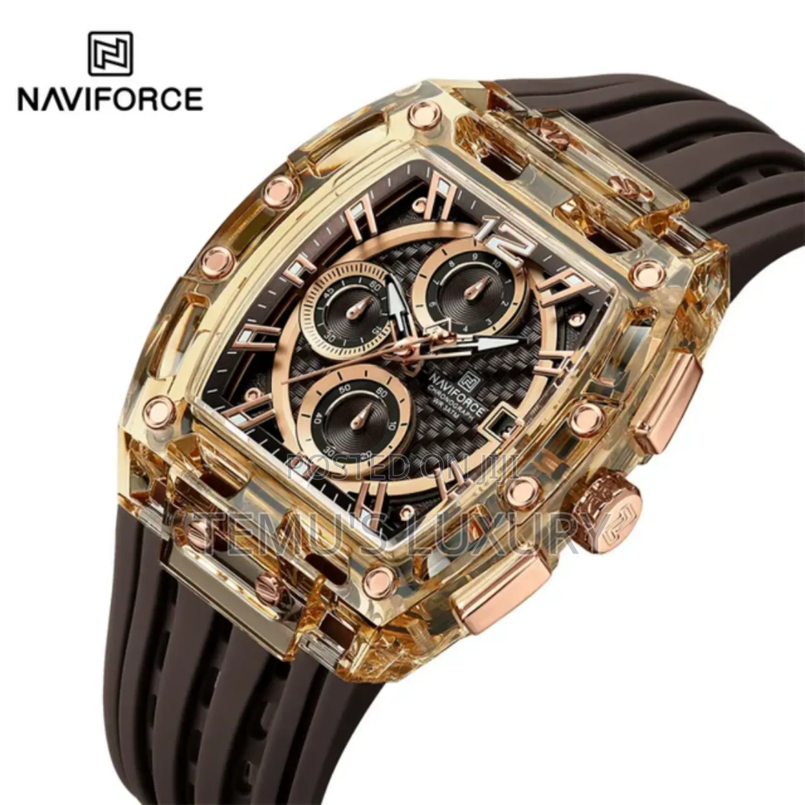 Naviforce Nf7105 Brown Men’S Casual Pu Strap Watch