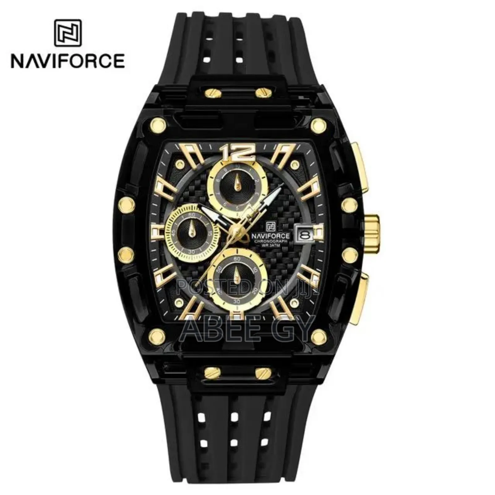 Navi Force Square Quartz Silicon Band Wrist Watches
