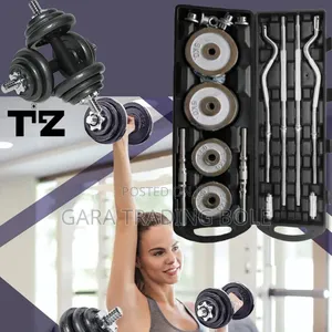 Dumbbell and Barbell 55kg በቤቶ ስፖርት ይስሩ ጤናዎን ይጠብቁ አ.አ ያሉበት