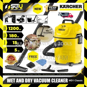 KARCHER Brand WD1 Classic 15L Wet Dry Vacuum Cleaner 1200W