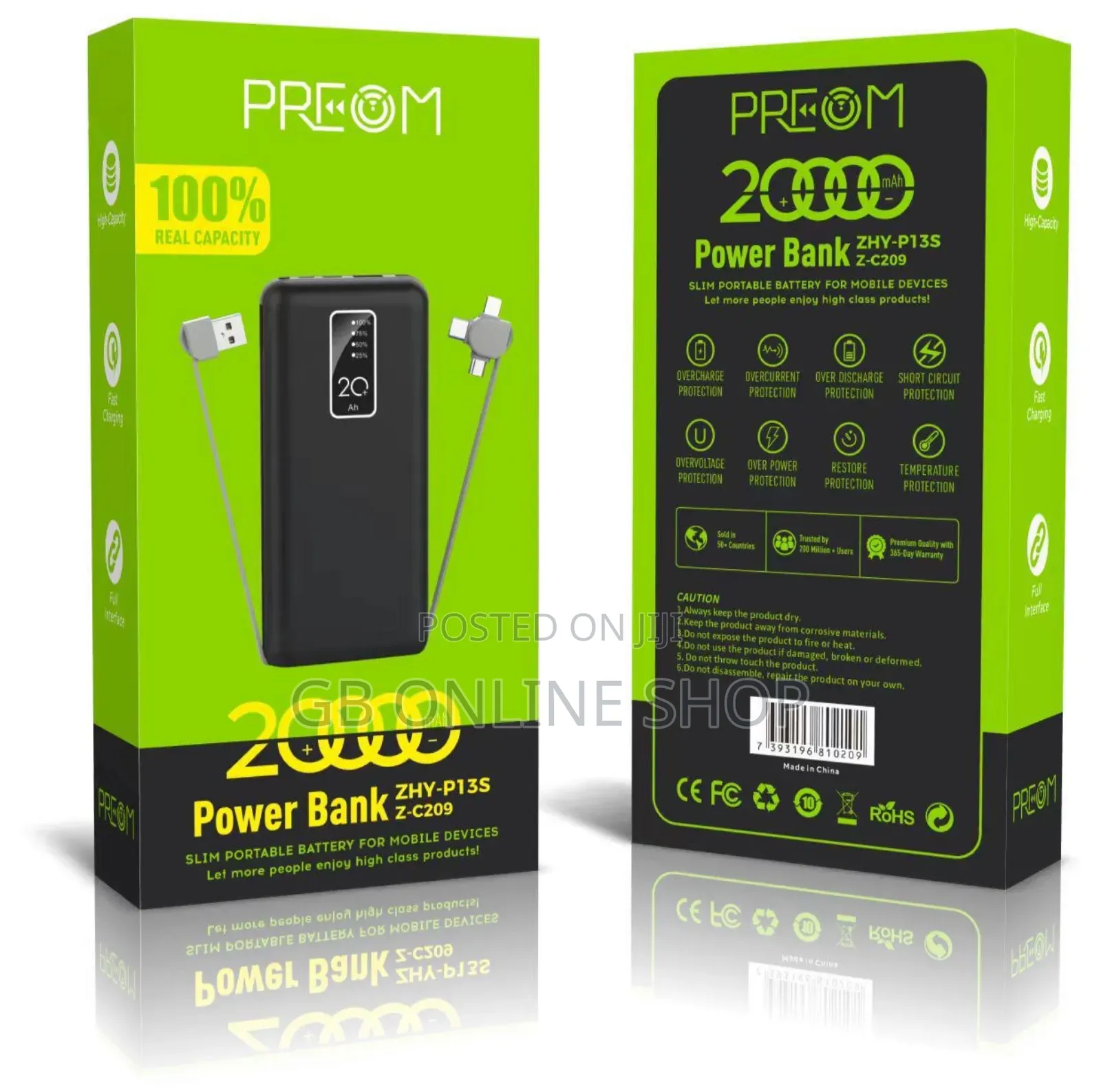 Preom Zhy-P13s Z-C209 20000mah Power Bank
