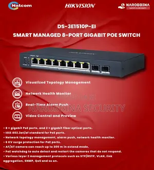 Hikvision 8 Port Fast Ethernet Smart Poe Switch