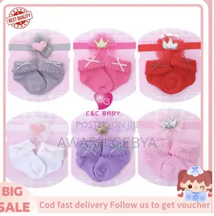 Toddler Babygirl Headwrap and Socks