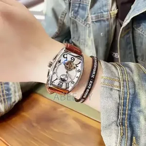 Sewor 116117 Luxury Moon Phase Leather Automatic Watches