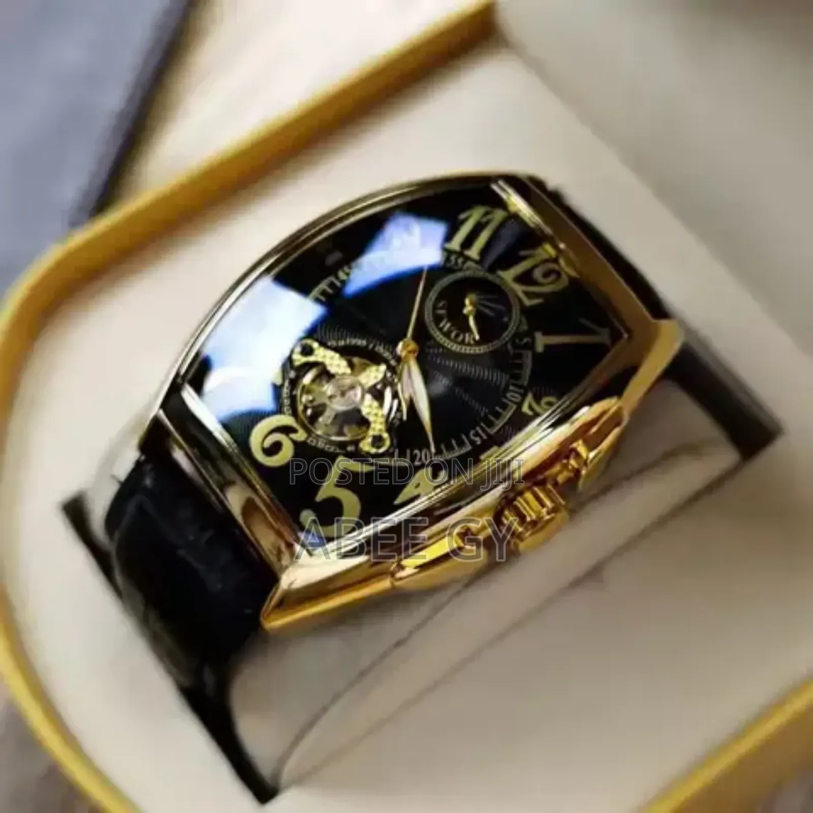 Sewor 116117 Luxury Moon Phase Leather Automatic Watches
