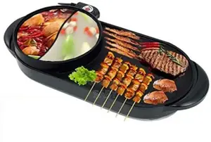 Non-stick 2in1 Bbq Grill Hot Plate