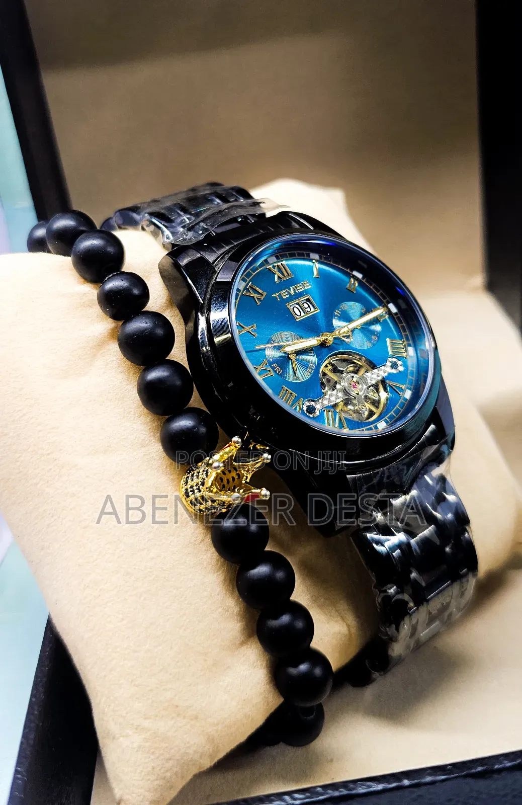 Tevise 9005d Luxury Black Boys Automatic Wristwatch