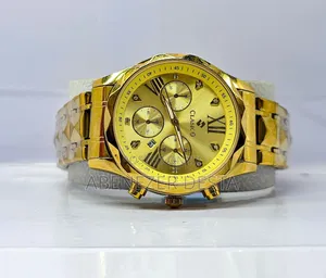 Gold Plated Stainless Steel Mens Luxury Watch