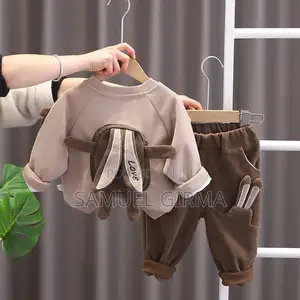 Mk- 0547 Cartoon Rabbit Bag Sweatshirt and Pant Set