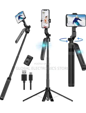 Gimbal + Tripod + Face Tracker + Selfi Stick (4በ1 የያዘ)