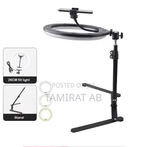10-Inch Top Shot Fill Ring Light With Table Stand for Phone
