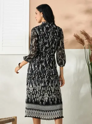 All Over Print Plisse Dress