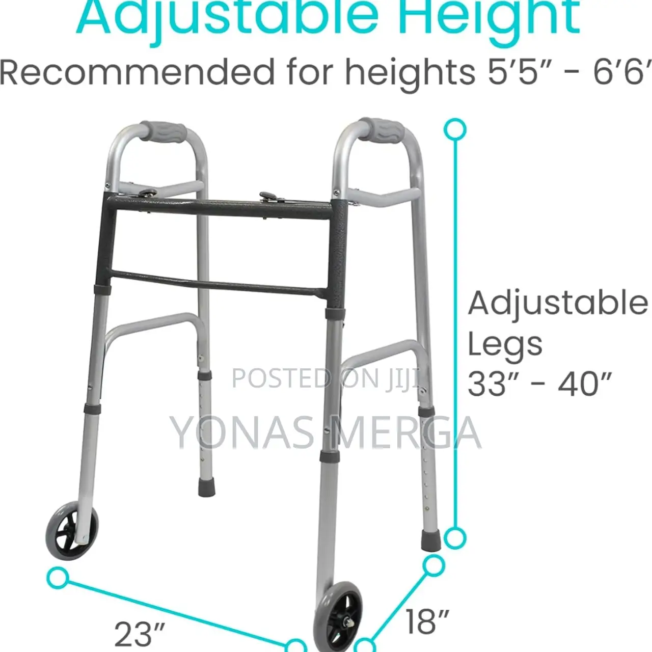 Folding Walker With 5 Inches Wheel毯type:Therapy Elderly Need