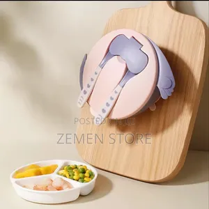 Baby-Friendly Divided Plate With Spoon Fork