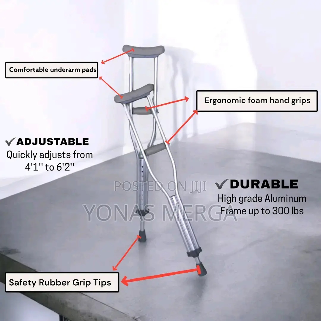Crutches父powder Coating Under Arm Auxillary Crutch沒2pcs引ክራንች