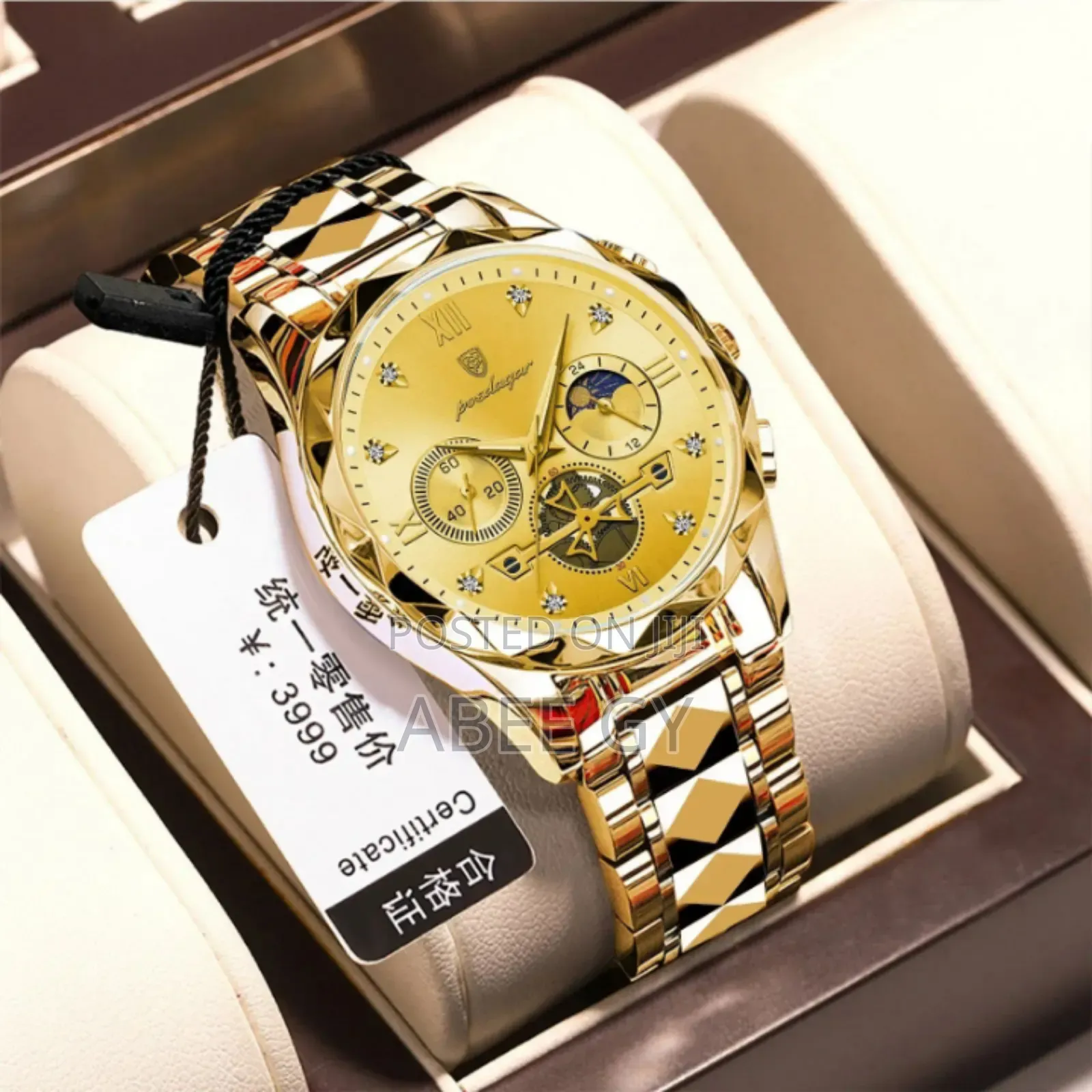 Poedagar Quartz Watches Waterproof Moon Phase Chronograph