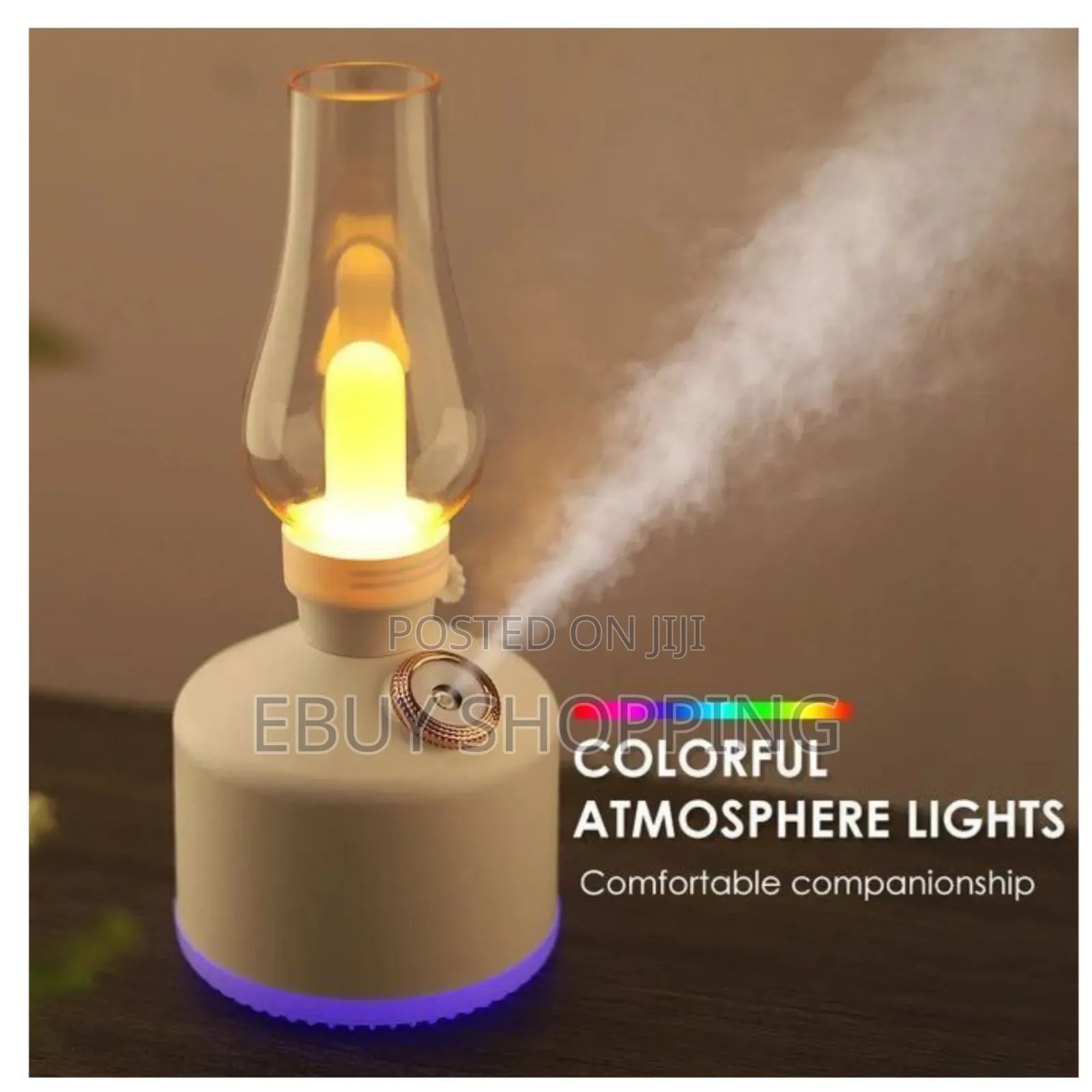 1.5w Vintage Lamp Humidifier – 1%-100% Brightness 6h Auto Power Off