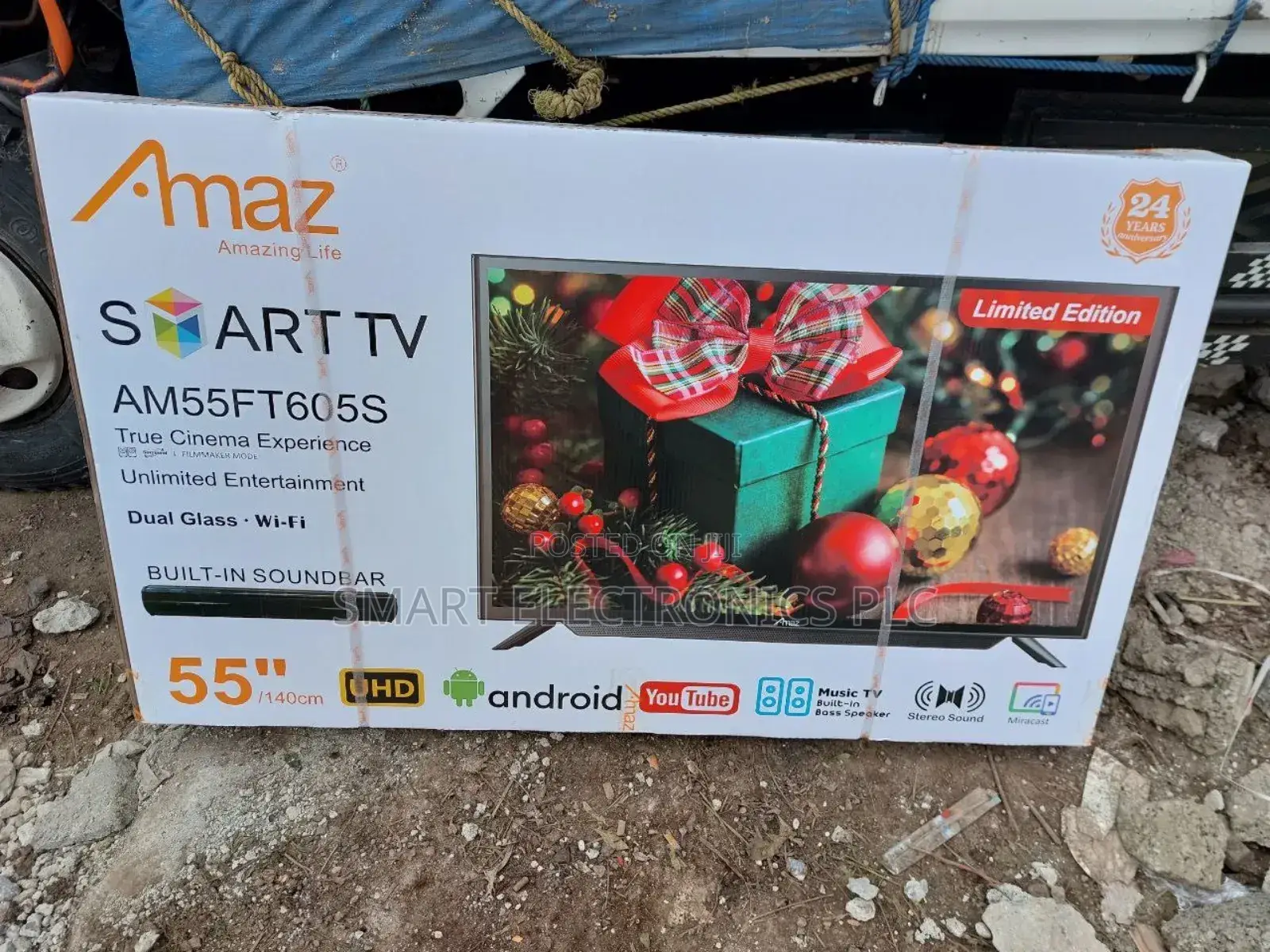 Amaz 55 Inch Smart Double Glass Tv