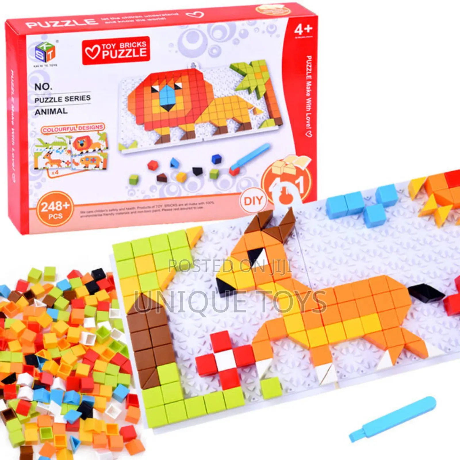 Mosaic Geometrical Puzzle Blocks Montessori Set, 248 PCS