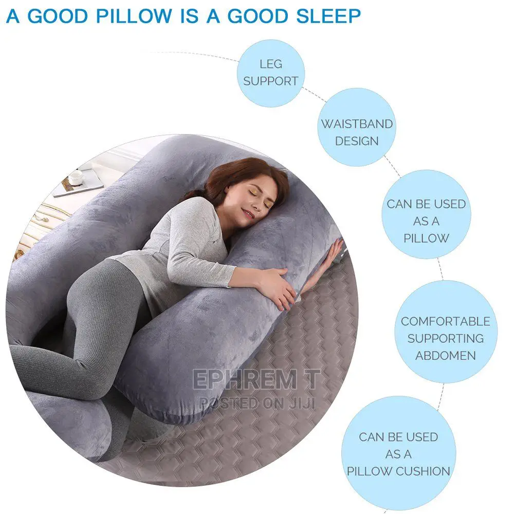Super Quality Pregnancy Pillow With Soft Velvet Cover - G