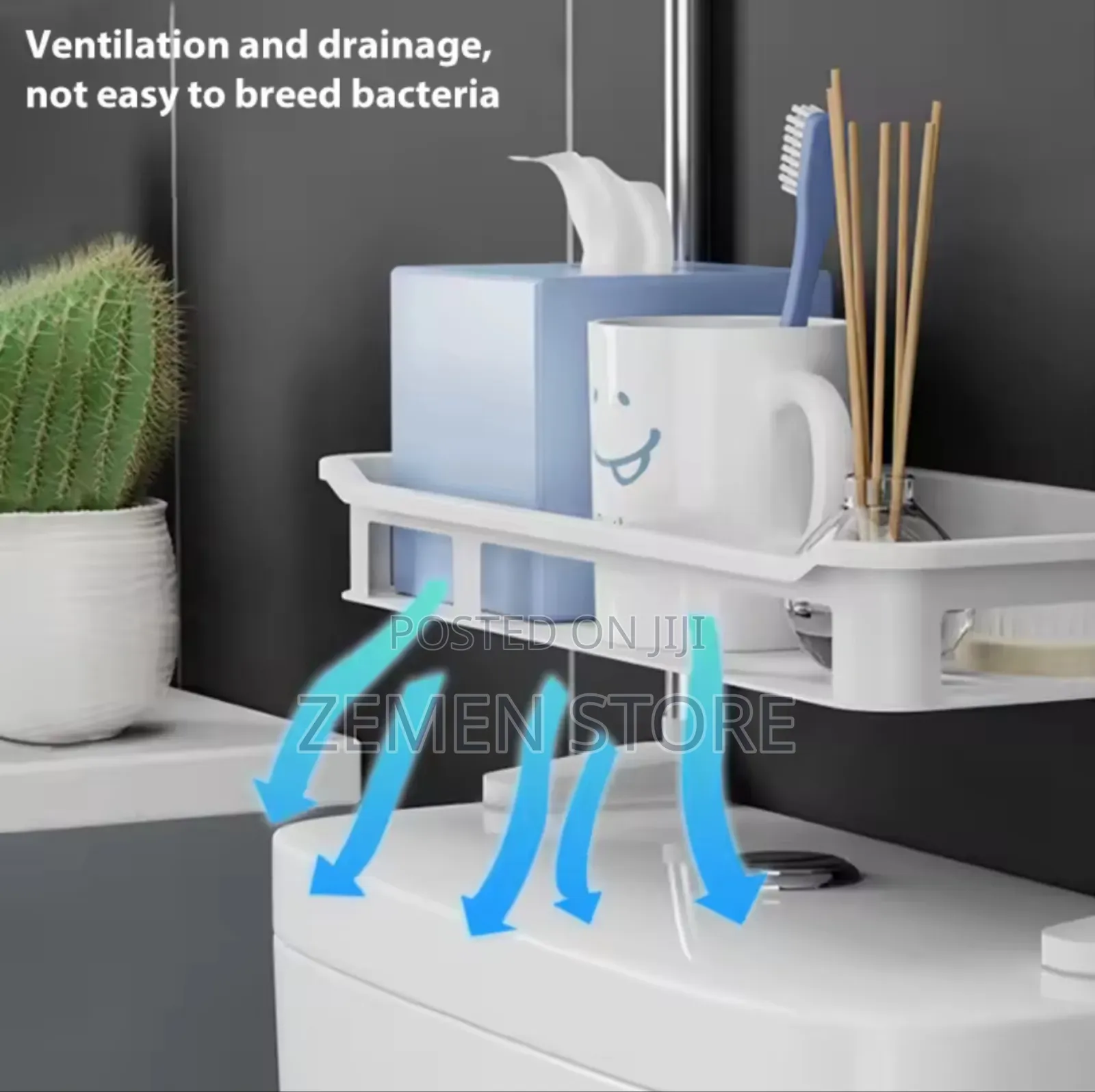 3-tier Over-toilet Storage Rack – Space-saving Waterproof