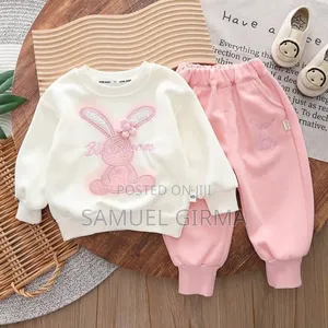 Mk- 0534 Cartoon Rabbit Cotton Top and Pant Set