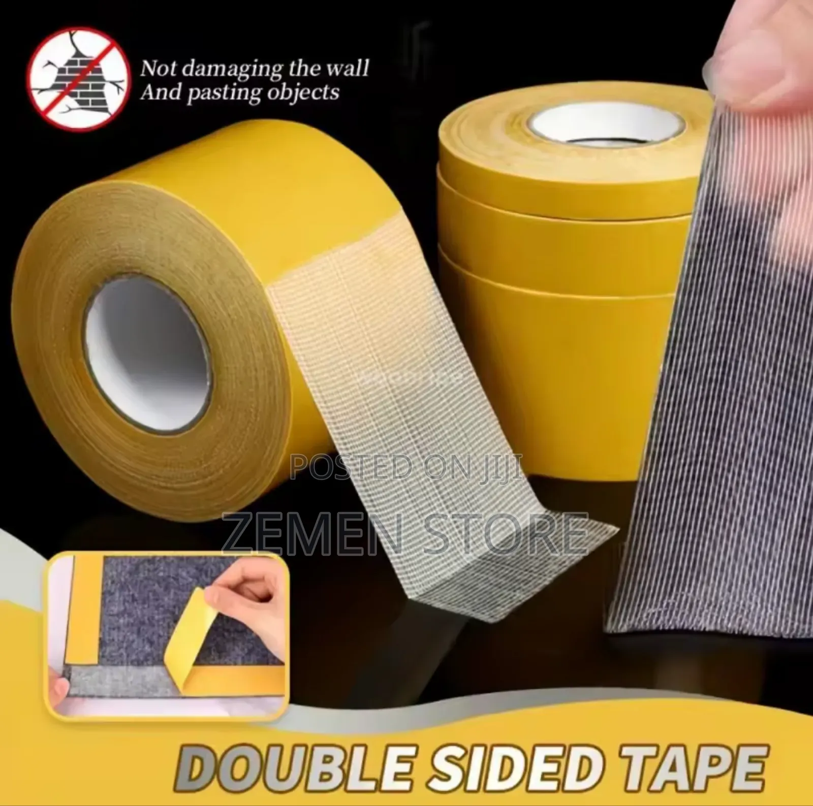 Double-sided Nano Gel Carpet Tape – Reusable Strong
