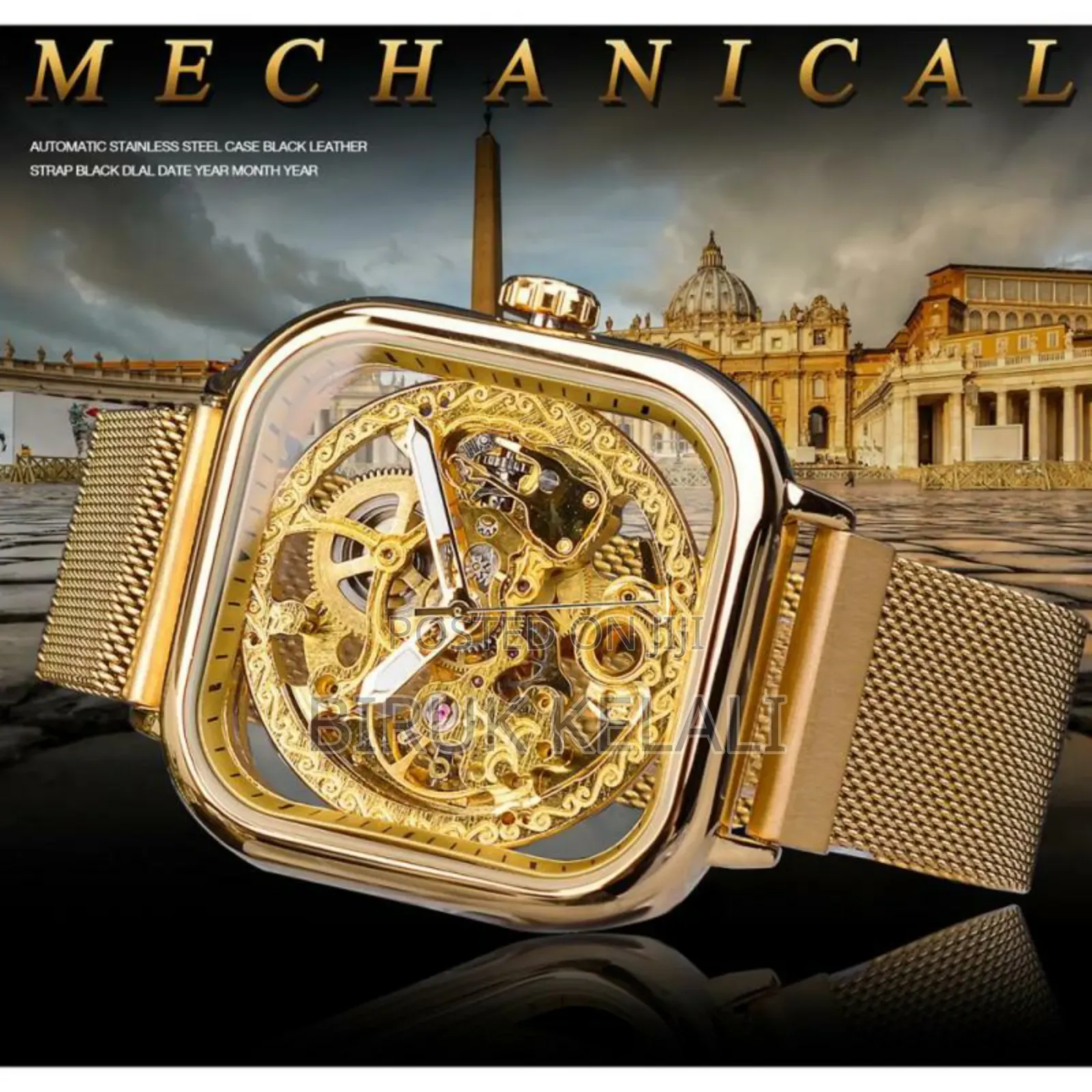 Luxury Automatic Mechanical Watch With Hollowed Dial