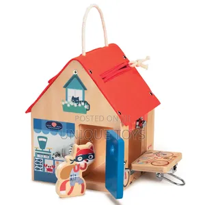 Wooden Multi-Lock Learning House 
