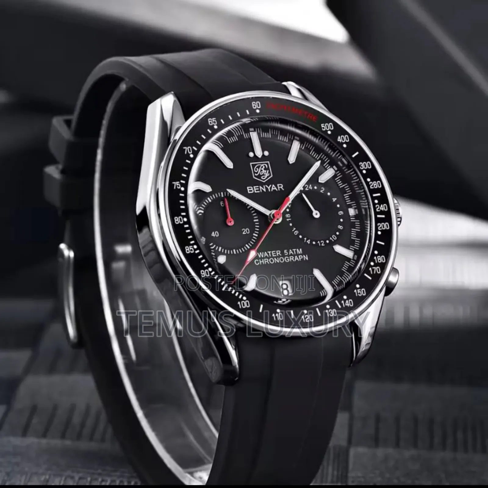 BENYAR Men's Quartz Silicon Strap Chronograph Watch